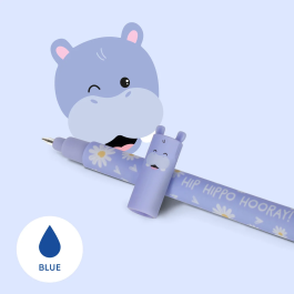 Legami Erasable Gel Pen Hippo Blue Ink