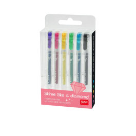 Legami Set of 6 Glitter Gel Pens – Shine Like a Diamond