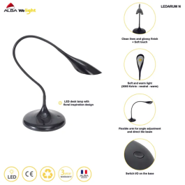 Alba Arum LED Desk Lamp Black