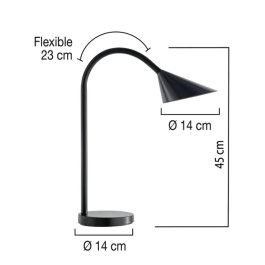 Unilux Sol Flexible LED Desk Lamp 4 Watt Black