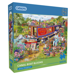Gibsons Canal Boat Blooms 500 XL Extra Large Piece Jigsaw Puzzle