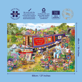 Gibsons Canal Boat Blooms 500 XL Extra Large Piece Jigsaw Puzzle