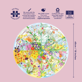 Gibsons A Year in the Garden 500 Piece Circular Jigsaw Puzzle