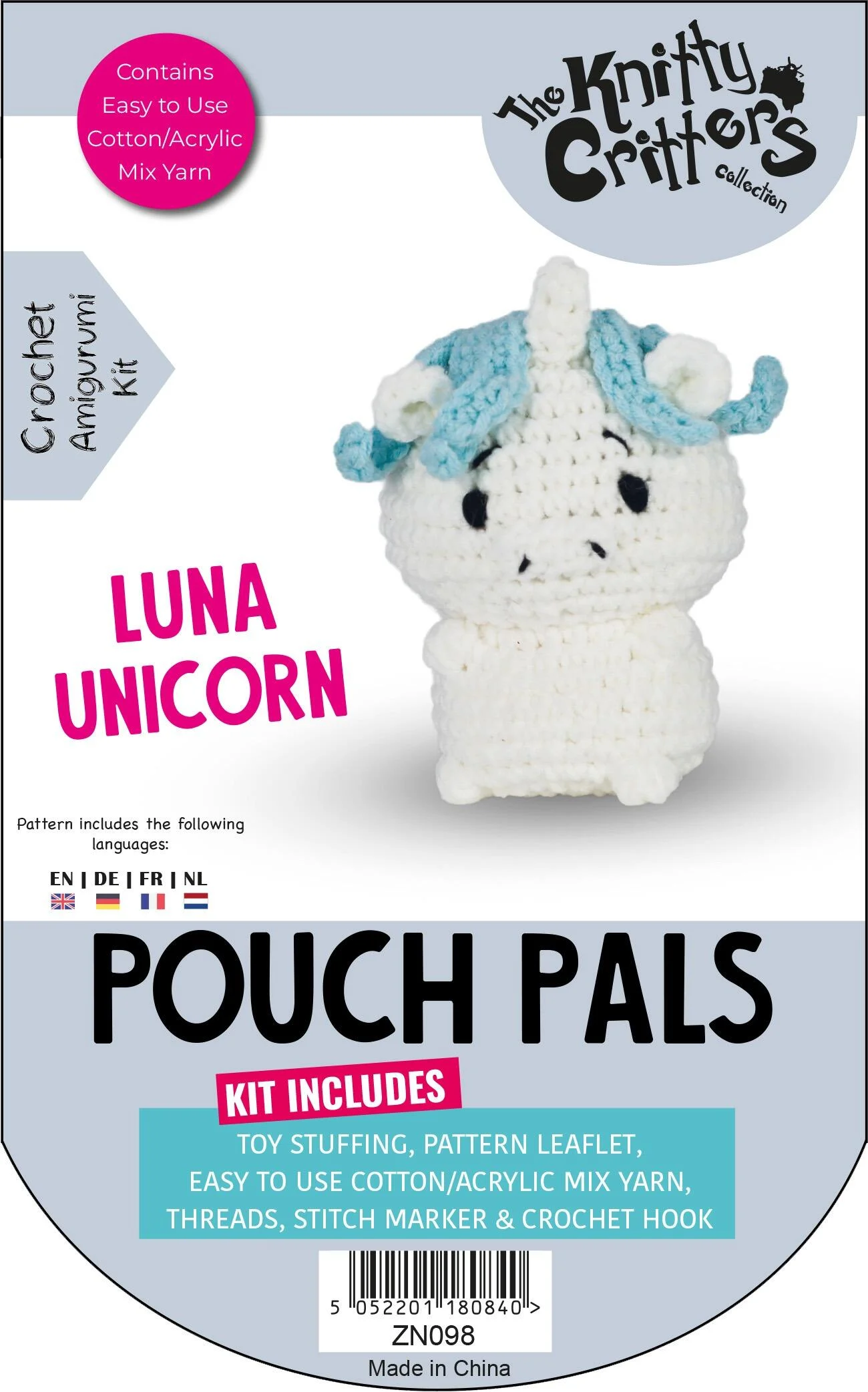 Knitty Critters Pouch Pals Kit - Luna Unicorn