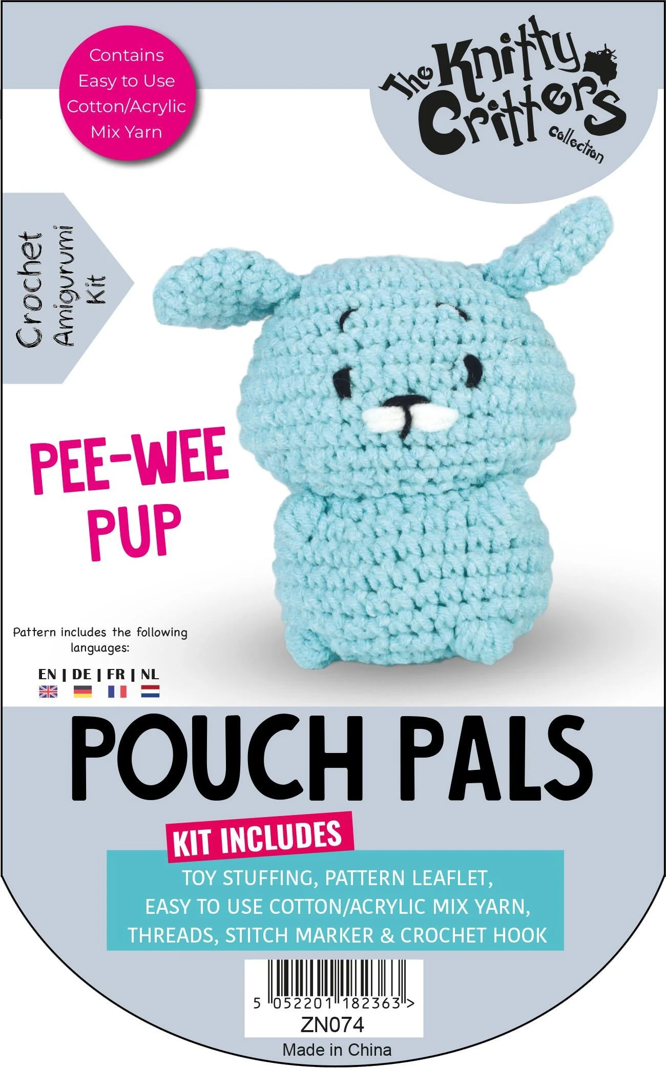 Knitty Critters Pouch Pals Kit - Pee-Wee Pup