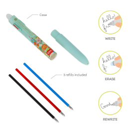 Legami Make Mistakes 3-Colour Erasable Gel Pen – Flowers