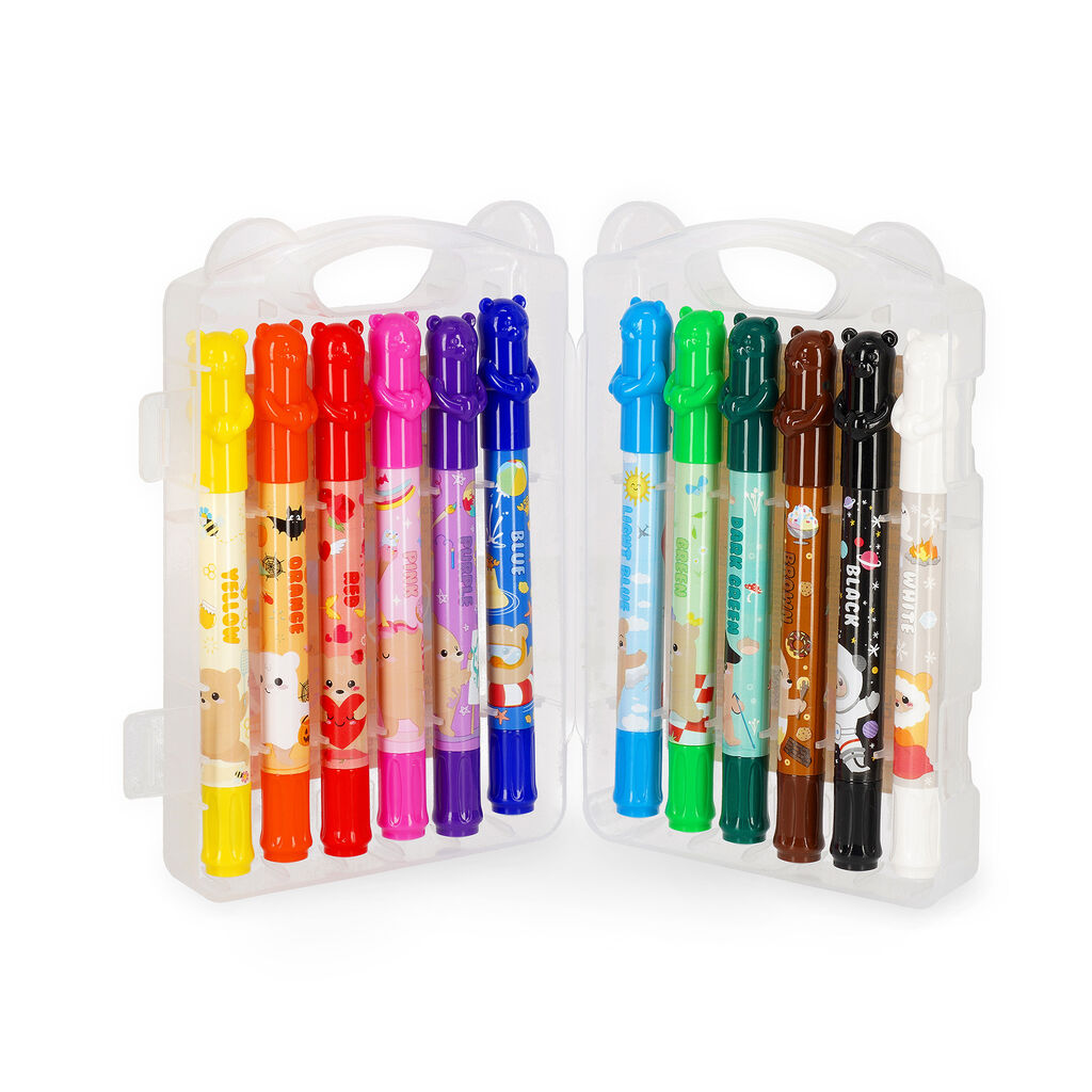 Legami Set of 12 Twist-up Wax Crayons Teddy Friends - Image 3