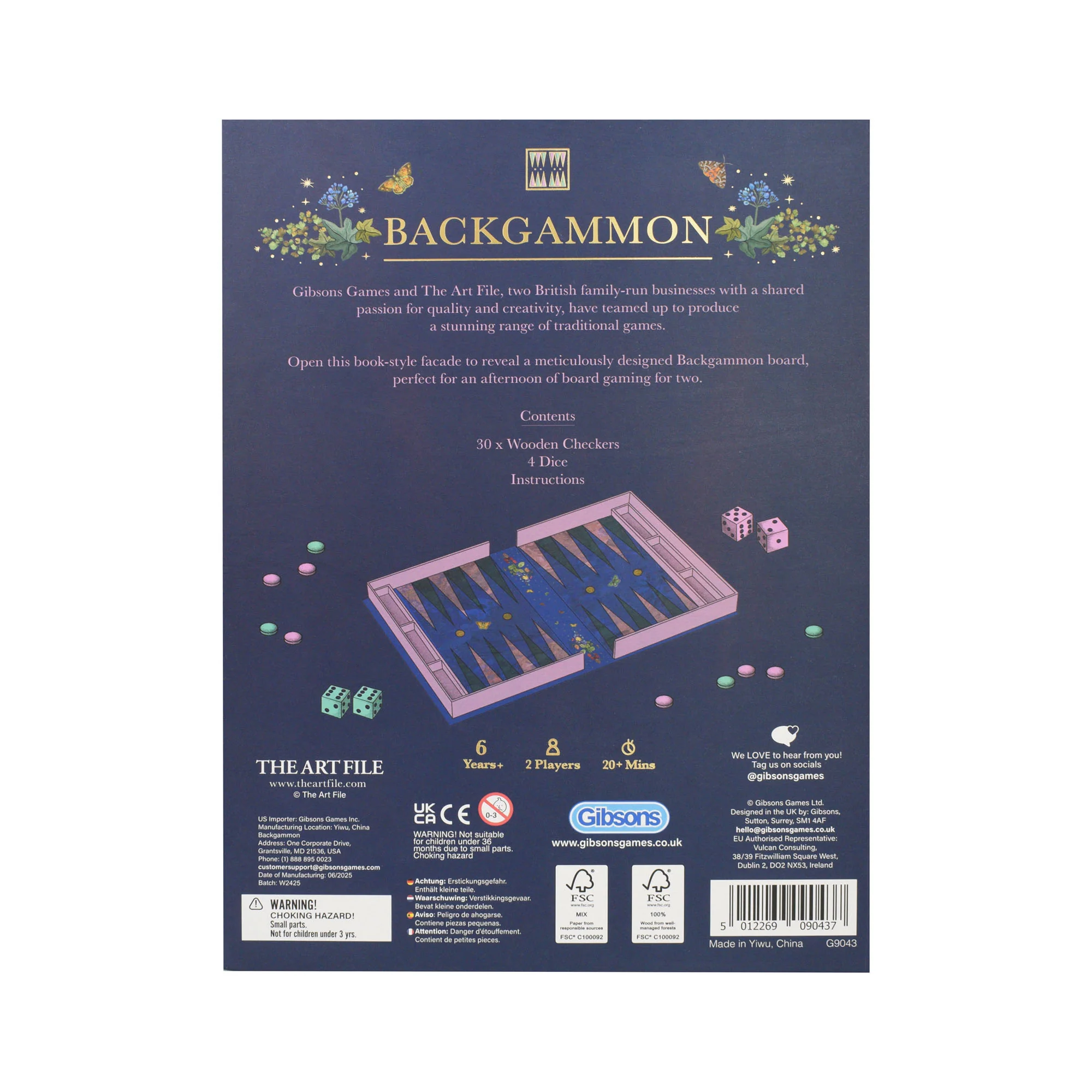 Gibsons Games The Art File Backgammon - Image 4
