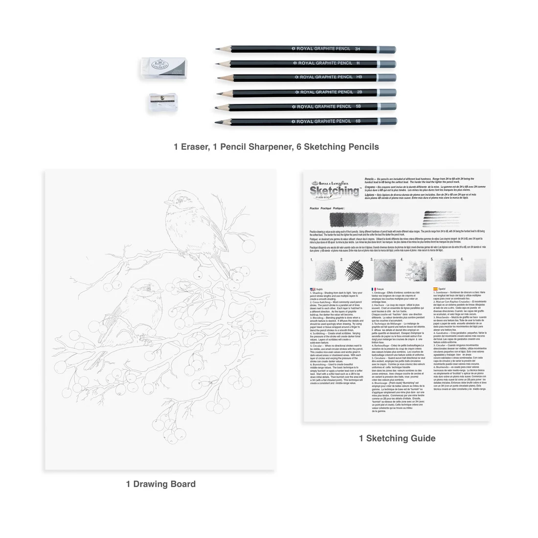 Royal & Langnickel Sketching Made Easy Chickadees with Winter Berries - Image 3
