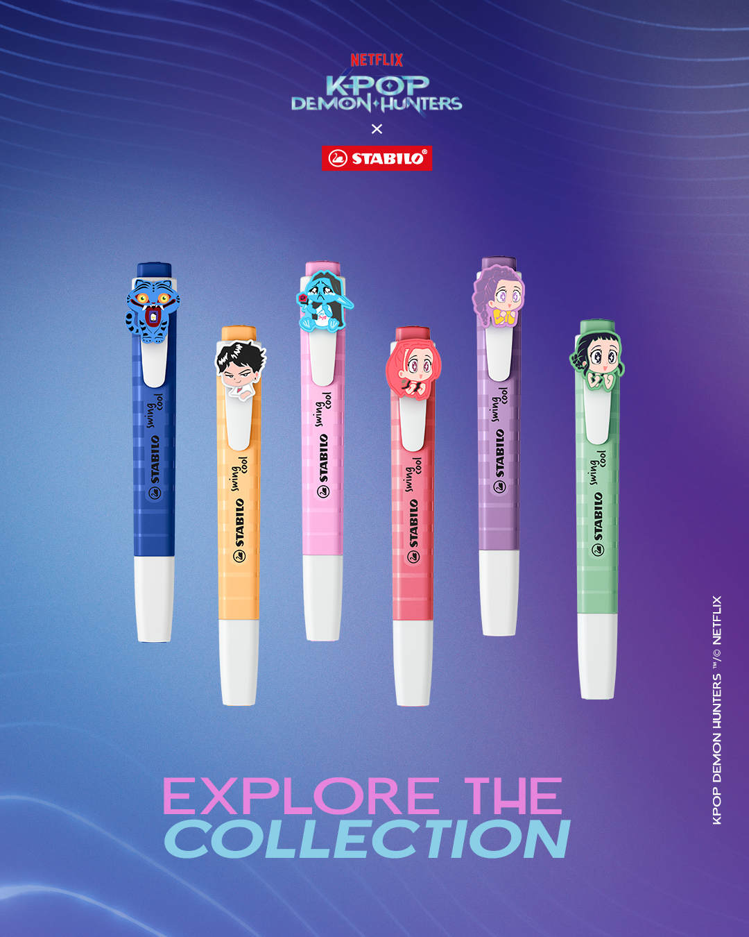 Stabilo Swing Cool KPop Demon Hunters Highlighters with Charms Pk 1